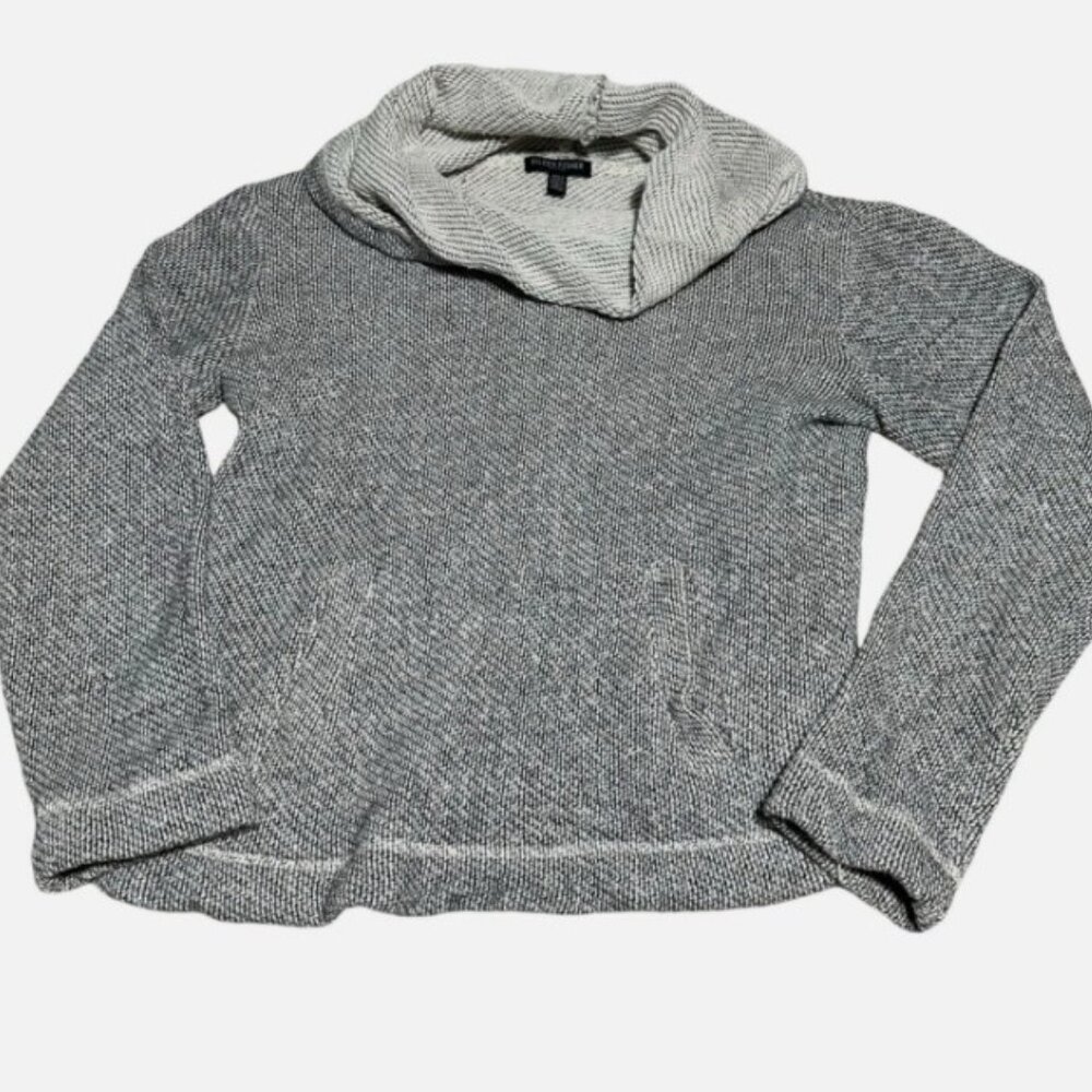 Eileen Fisher 100% Organic Cotton Pullover Sweater Women’s PL Gray Cowl Neck